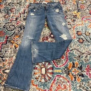 girls flare Abercrombie distressed jeans16 slim